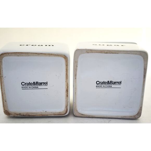 SUGAR & CREAMER-CRATE & BARREL-White-Cover on Sugar-Unique - Picture 6 of 11